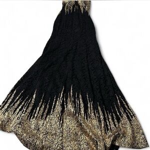 Superstar Elegant Black and Gold Women's Floor length Dress, Prom, Formal
